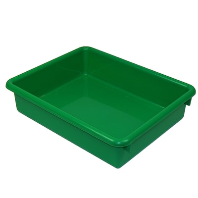 Romanoff Stowaway® Plastic 3" Letter Tray (No Lid), Green, Pack of 3 (ROM15105-3)