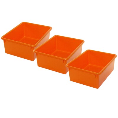 Romanoff Stowaway Plastic 5 Letter Box (No Lid), Orange, Pack of 3 (ROM16109-3)
