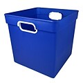 Romanoff Plastic Cube Bin, 11.5 x 11 x 10.5, Blue, Pack of 3 (ROM72504-3)