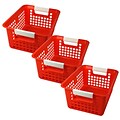 Romanoff Plastic Tattle® Book Basket, 12.25 x 9.75 x 6, Red, Pack of 3 (ROM74902-3)