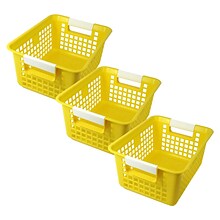 Romanoff Plastic Tattle® Book Basket, 12.25 x 9.75 x 6, Yellow, Pack of 3 (ROM74903-3)