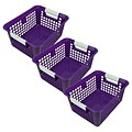 Romanoff Plastic Tattle® Book Basket, 12.25 x 9.75 x 6, Purple, Pack of 3 (ROM74906-3)