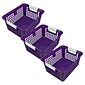 Romanoff Plastic Tattle® Book Basket, 12.25" x 9.75" x 6", Purple, Pack of 3 (ROM74906-3)