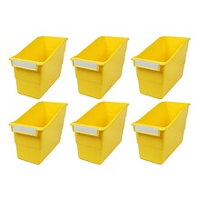 Romanoff Plastic Tattle® Shelf File, 11.75 x 7.5 x 5.5, Yellow, Pack of 6 (ROM77203-6)
