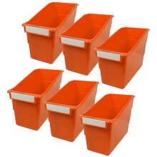 Romanoff Plastic Tattle® Shelf File, 11.75 x 7.5 x 5.5, Orange, Pack of 6 (ROM77209-6)