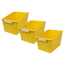 Romanoff Plastic Tattle® Wide Shelf File, 11 x 8 x 7.5, Yellow, Pack of 3 (ROM77303-3)