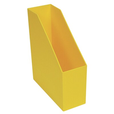 Romanoff Plastic Magazine File, 9.5" x 3.5" x 11.5", Yellow, Pack of 2 (ROM77703-2)