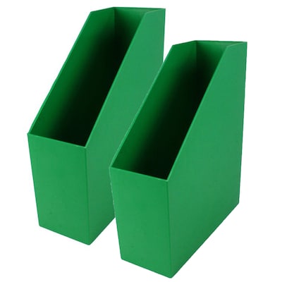 Romanoff Plastic Magazine File, 9.5 x 3.5 x 11.5, Green, Pack of 2 (ROM77705-2)