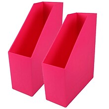 Romanoff Plastic Magazine File, 9.5 x 3.5 x 11.5, Hot Pink, Pack of 2 (ROM77707-2)