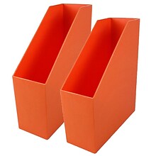 Romanoff Plastic Magazine File, 9.5 x 3.5 x 11.5, Orange, Pack of 2 (ROM77709-2)