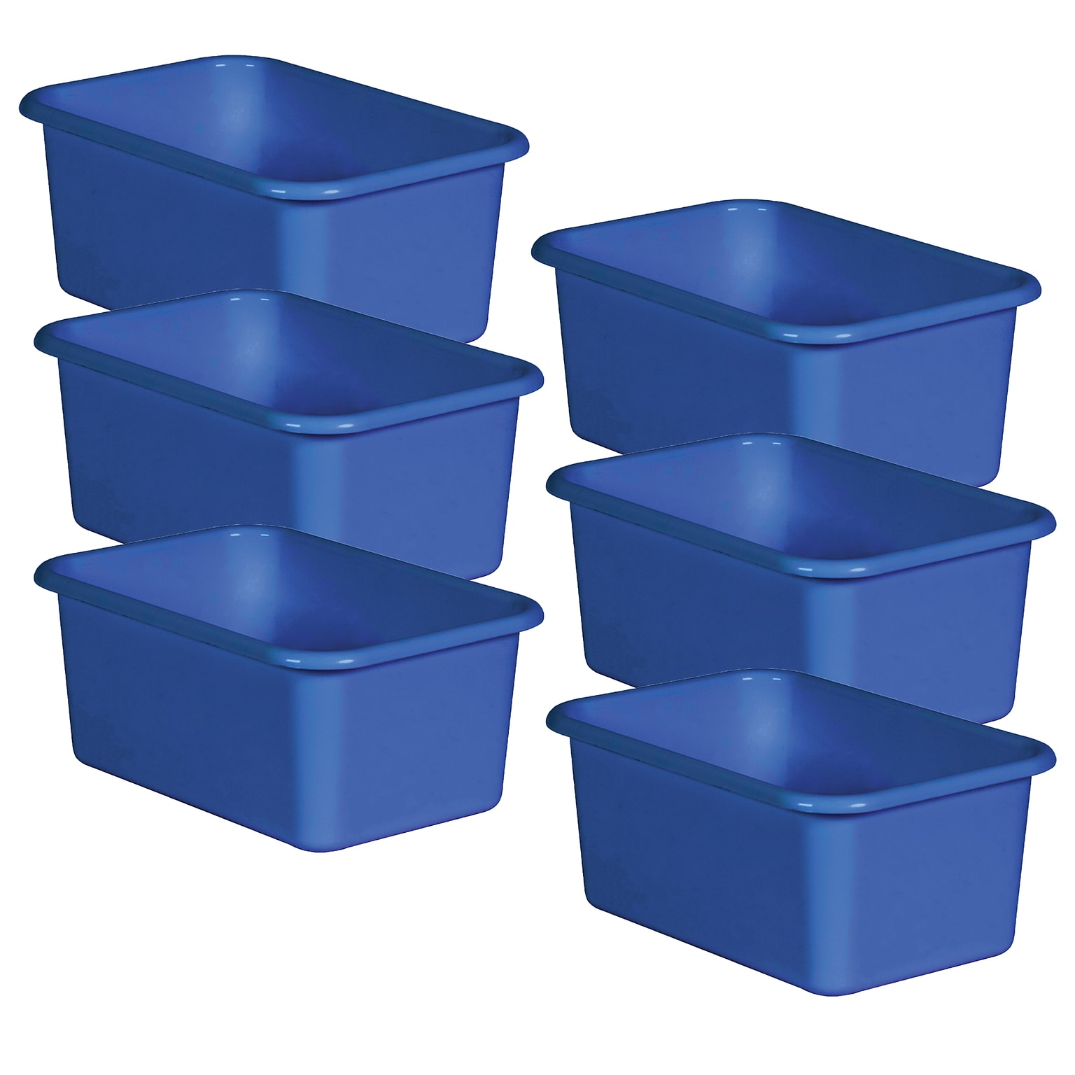 Teacher Created Resources® Plastic Storage Bin, Small, 7.75 x 11.38 x 5 , Blue, Pack of 6 (TCR20393-6)