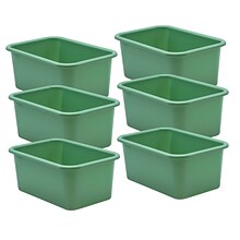 Teacher Created Resources® Plastic Storage Bin, Small, 7.75 x 11.38 x 5 , Eucalyptus Green, Pack