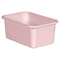 Teacher Created Resources® Plastic Storage Bin, Small, 7.75 x 11.38 x 5 , Blush Pink, Pack of 6 (