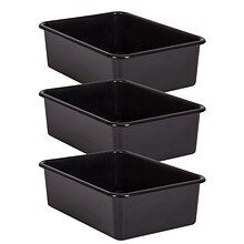 Teacher Created Resources® Plastic Storage Bin, Large, 16.25 x 11.5 x 5, Black, Pack of 3 (TCR204