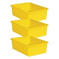 Teacher Created Resources® Plastic Storage Bin, Large, 16.25 x 11.5 x 5, Yellow, Pack of 3 (TCR20