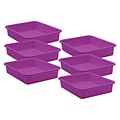 Teacher Created Resources® Plastic Letter Tray, 14 x 11.5 x 3, Purple, Pack of 6 (TCR20433-6)