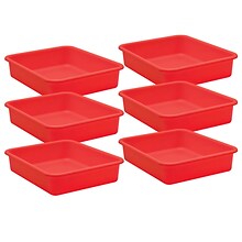 Teacher Created Resources® Plastic Letter Tray, 14 x 11.5 x 3, Red, Pack of 6 (TCR20438-6)