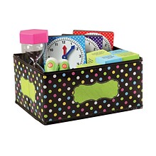 Teacher Created Resources Vinyl Storage Bin, Small, 8 x 11 x 5, Chalkboard Brights, Pack of 2 (TC