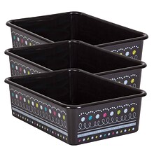 Teacher Created Resources® Plastic Storage Bin, Large, 11.5 x 16.25 x 5, Chalkboard Brights, Pack