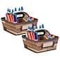 Teacher Created Resources Vinyl Storage Caddy, 9" x 9" x 6", Reclaimed Wood Design, Pack of 2 (TCR20916-2)