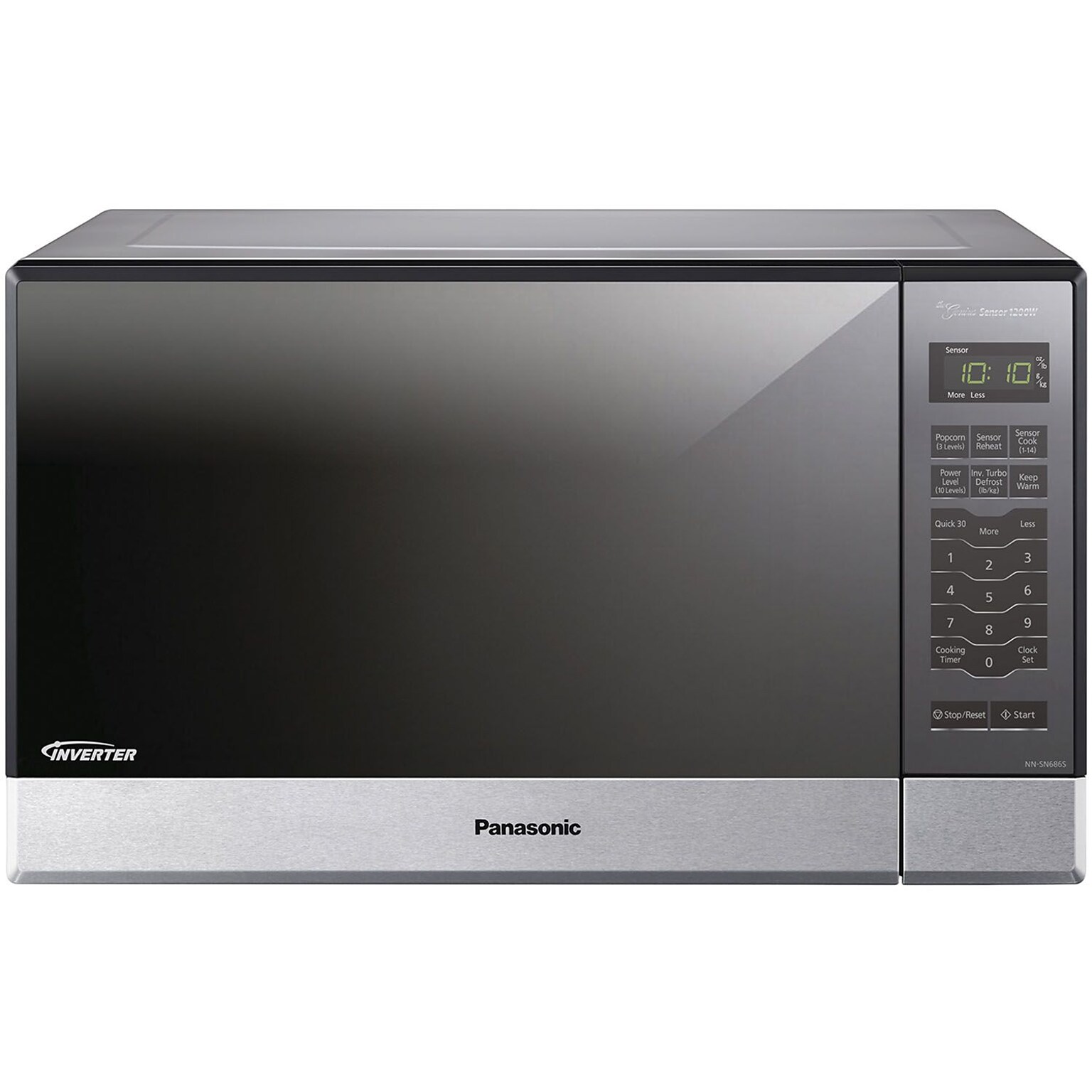 Panasonic 1.2 cu. ft. 1200W Genius Sensor Countertop/Built-In Microwave Oven with Inverter Technology (NN-SN686SR)