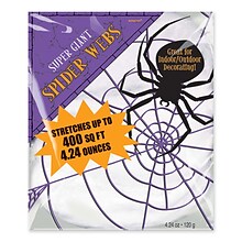 Amscan Stretch Spider Web, 4.24 oz., White, 2/Pack (240082)