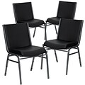 Flash Furniture HERCULES Series Vinyl Heavy Duty Stack Chair, Black, 4 Pack (4XU60153BKVYL)