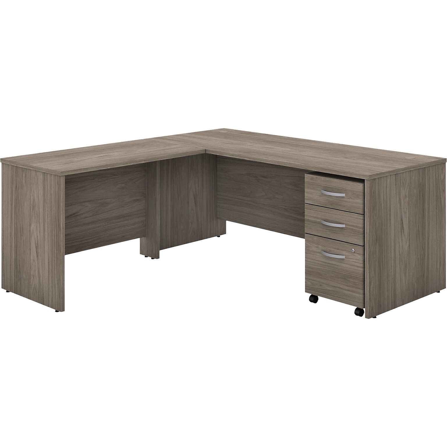 Bush Business Furniture Studio C 72W L Shaped Desk with Mobile File Cabinet and Return, Modern Hickory (STC007MHSU)