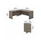 Bush Business Furniture Studio C 72"W L Shaped Desk with Mobile File Cabinet and Return, Modern Hickory (STC007MHSU)