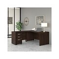 Bush Business Furniture Studio C 60W L Shaped Desk with Mobile File Cabinet and Return, Black Walnu