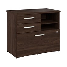 Bush Business Furniture Studio C Office Storage Cabinet with Drawers and Shelves, Black Walnut (SCF1
