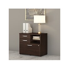 Bush Business Furniture Studio C Office Storage Cabinet with Drawers and Shelves, Black Walnut (SCF1