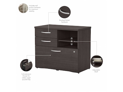 Bush Business Furniture Studio C Office Storage Cabinet with Drawers and Shelves, Storm Gray (SCF130SGSU)