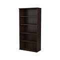 Bush Business Furniture Studio C 72.8H 5-Shelf Bookcase with Adjustable Shelves, Black Walnut Lamin