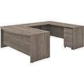 Bush Business Furniture Studio C 72W U Shaped Desk with Mobile File Cabinet, Modern Hickory (STC004