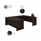 Bush Business Furniture Studio C 72"W U Shaped Desk with Hutch and Mobile File Cabinet, Black Walnut (STC003BWSU)