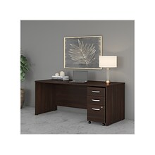 Bush Business Furniture Studio C 72W Office Desk with Mobile File Cabinet, Black Walnut (STC013BWSU