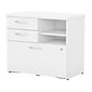 Bush Business Furniture Studio C Office Storage Cabinet with Drawers and Shelves, White (SCF130WHSU)