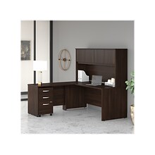 Bush Business Furniture Studio C 72W L Shaped Desk with Hutch, Mobile File Cabinet and Return, Blac