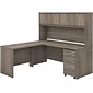 Bush Business Furniture Studio C 72"W L Shaped Desk with Hutch, Mobile File Cabinet and Return, Modern Hickory (STC006MHSU)
