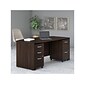 Bush Business Furniture Studio C 72"W Bow Front Desk with Mobile File Cabinets, Black Walnut (STC012BWSU)
