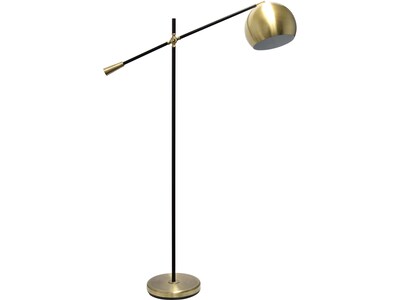 Lalia Home Studio Loft 59 Antique Brass/Matte Black Floor Lamp with Dome Shade (LHF-5015-AB)