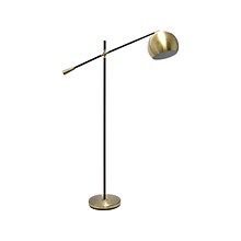 Lalia Home Studio Loft 59 Antique Brass/Matte Black Floor Lamp with Dome Shade (LHF-5015-AB)