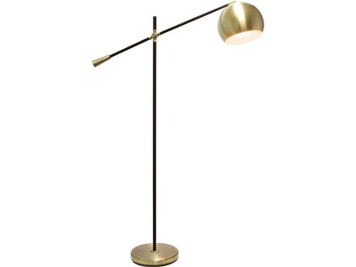 Lalia Home Studio Loft 59 Antique Brass/Matte Black Floor Lamp with Dome Shade (LHF-5015-AB)