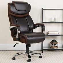 Flash Furniture Hercules Series Ergonomic LeatherSoft Swivel Big & Tall Executive Office Chair, Brow