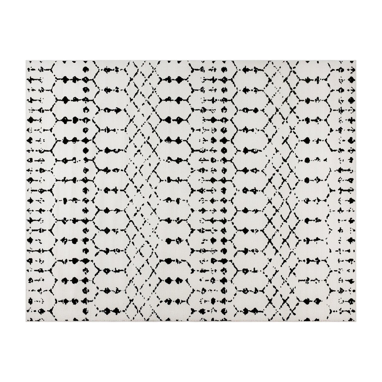 Flash Furniture Beth Collection Polyester 119 x 96 Rectangular Machine Made Rug, Ivory/Black (RCCR191330810WH)