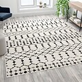 Flash Furniture Beth Collection Polyester 119 x 96 Rectangular Machine Made Rug, Ivory/Black (RCCR