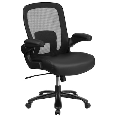 Flash Furniture HERCULES Series Mesh/LeatherSoft Swivel Big & Tall Executive Office Chair, Black (BT