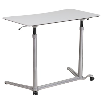 Flash Furniture Merritt 37W Rectangular Adjustable Standing Computer Desk, Light Gray (NANIP61)