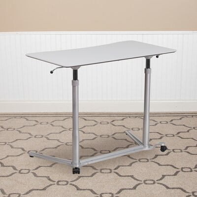 Flash Furniture Merritt 37W Rectangular Adjustable Standing Computer Desk, Light Gray (NANIP61)